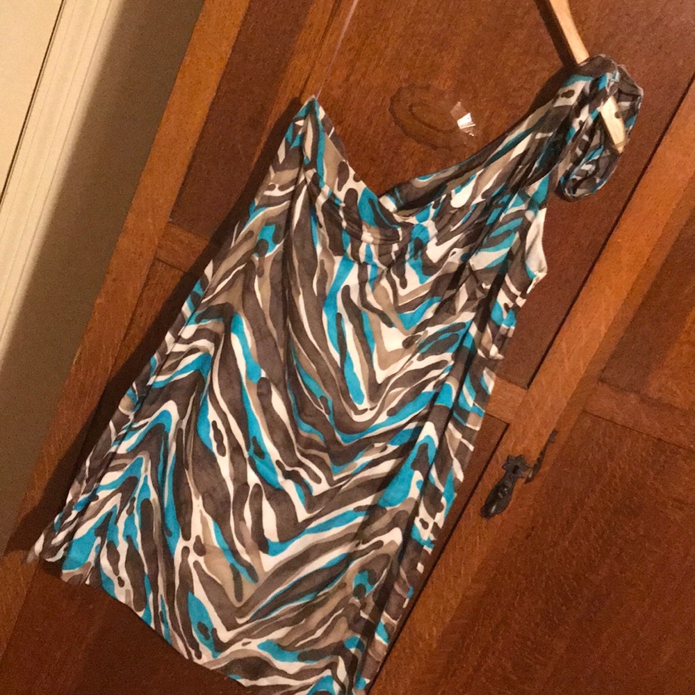 Trina Turk one shoulder cotton dress